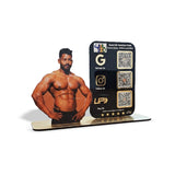 Body Builder Cutout Shaped Smart NFC 3-in-1 Tabletop Standee For Gyms