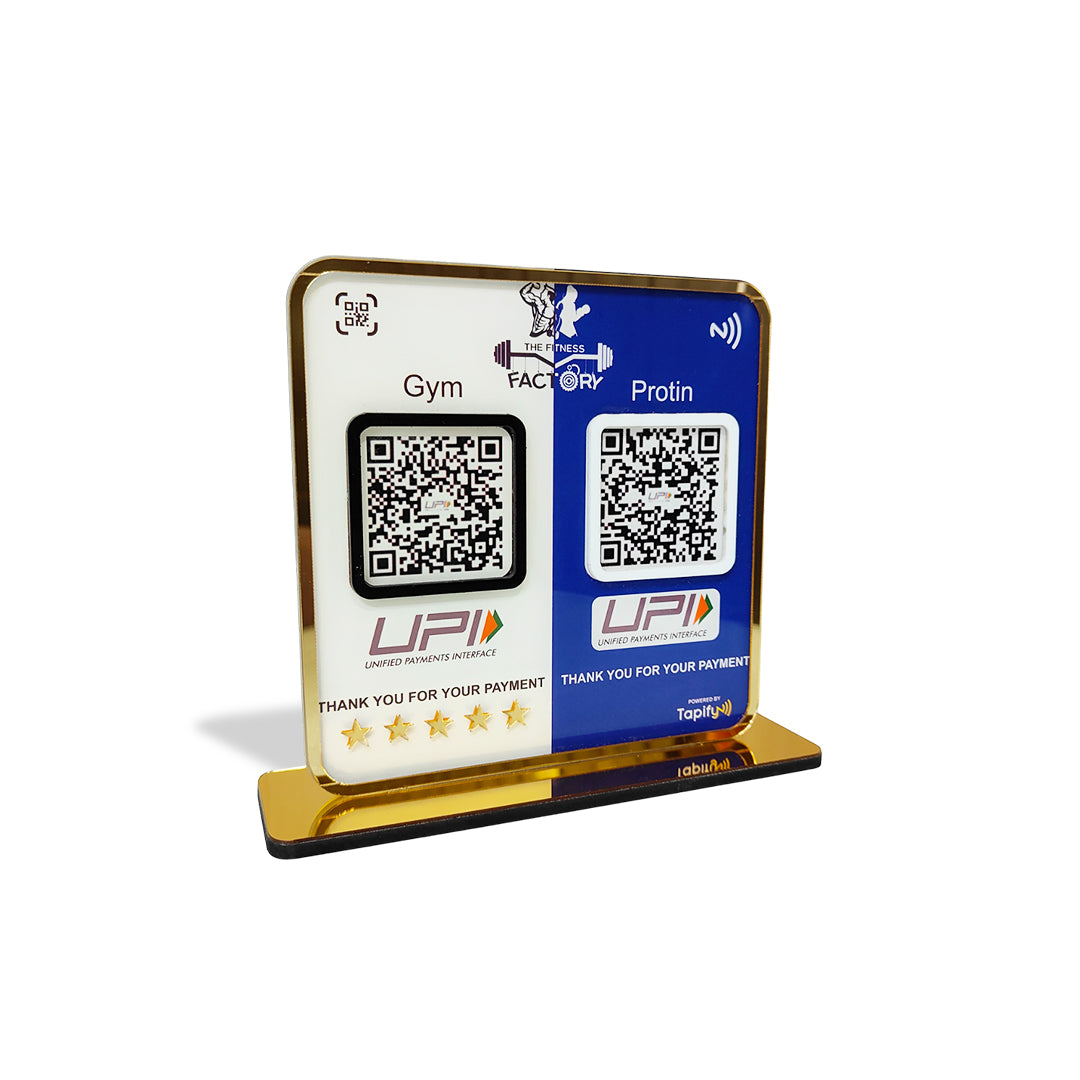 Smart NFC 2-in-1 Premium Standee –  UPI & UPI