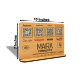 Wooden Theme Smart NFC 4-in-1 Standee - Text Icon Edition