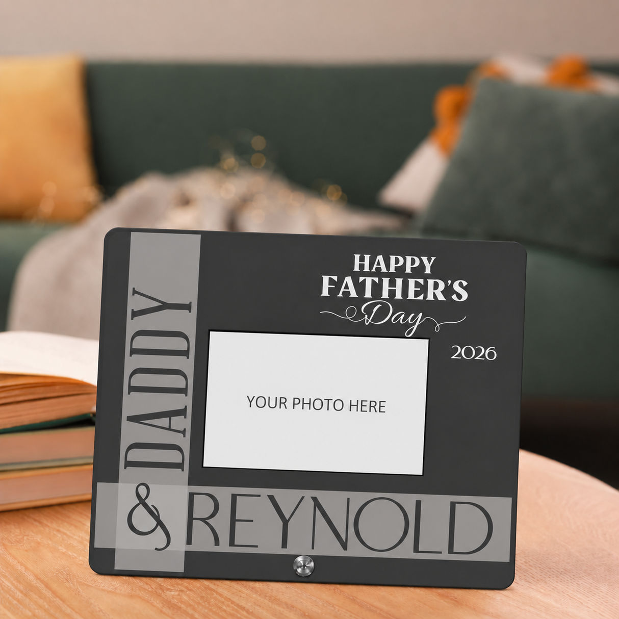 Personalized Father's Day Family Photo Frame - Custom Acrylic Gift for Father & Son/Daughter