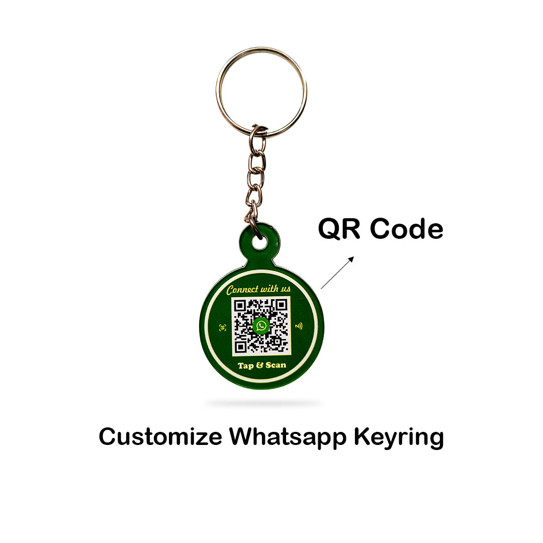 Customize Smart NFC WhatsApp Keyring - with QR Code(Custom Design, Your Link Added )