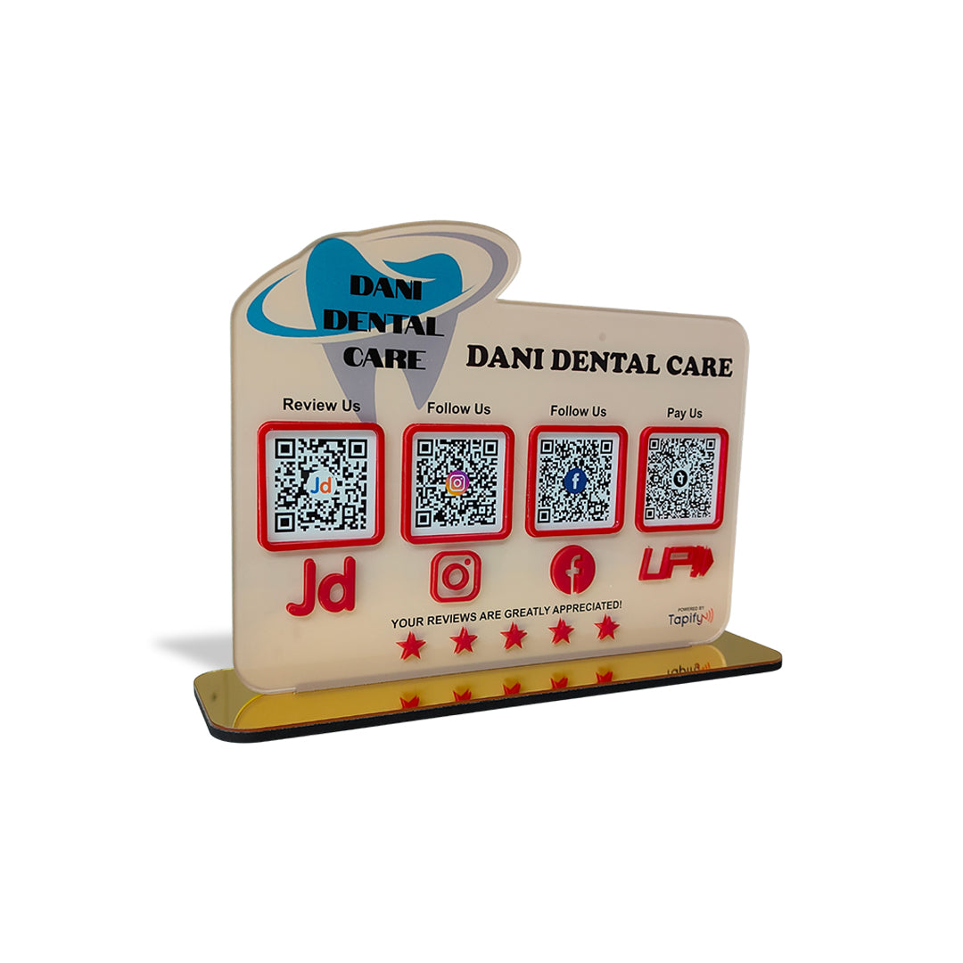 Tapify - Teeth Shape Logo Cutout - Smart NFC 4-in-1 Tabletop Standee ...