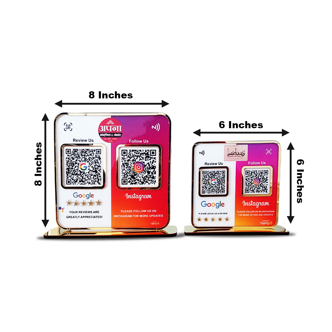 Smart NFC 2-in-1 Premium Standee – Facebook & Instagram Theme