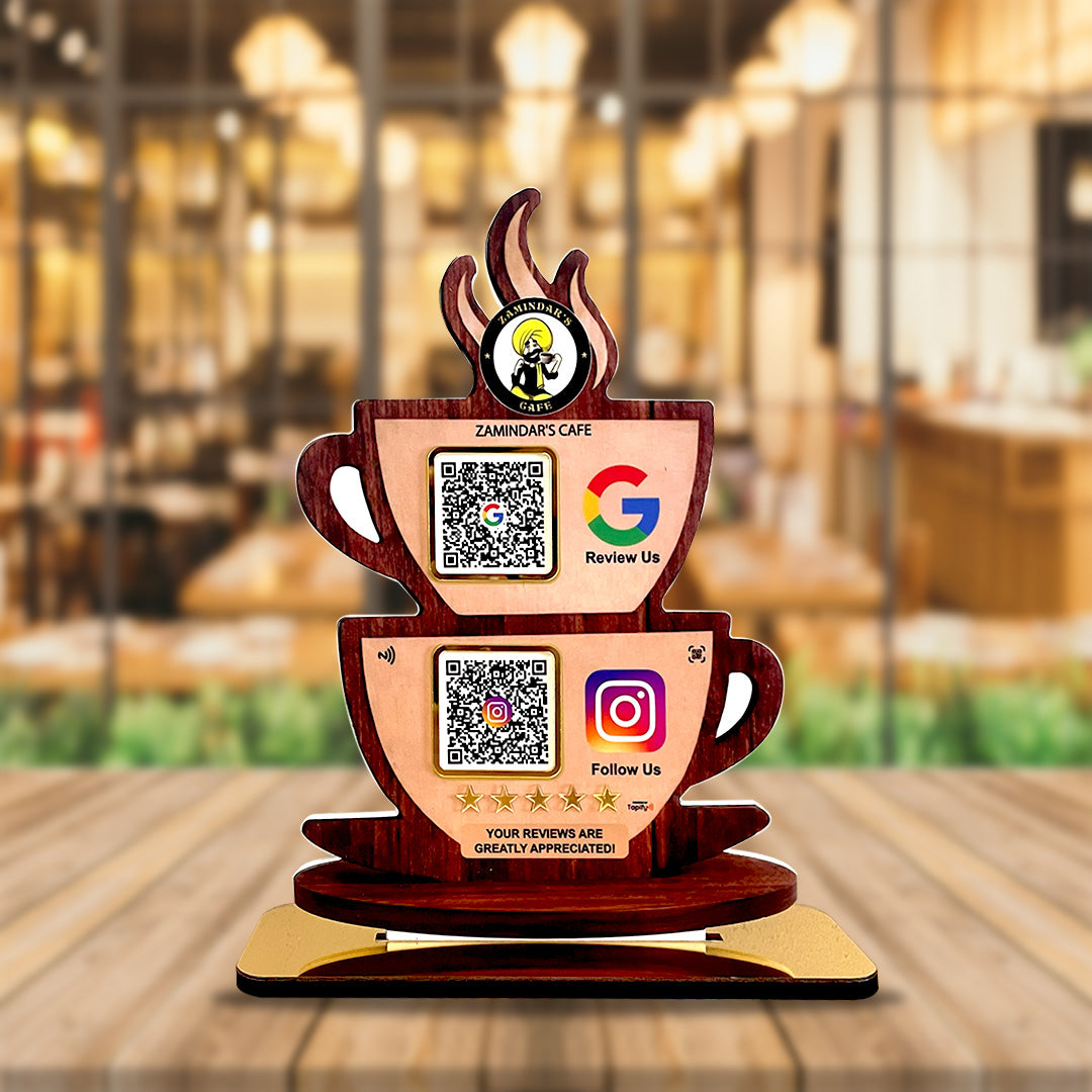 Coffee Cup Shaped 2 in 1 Smart NFC Standee