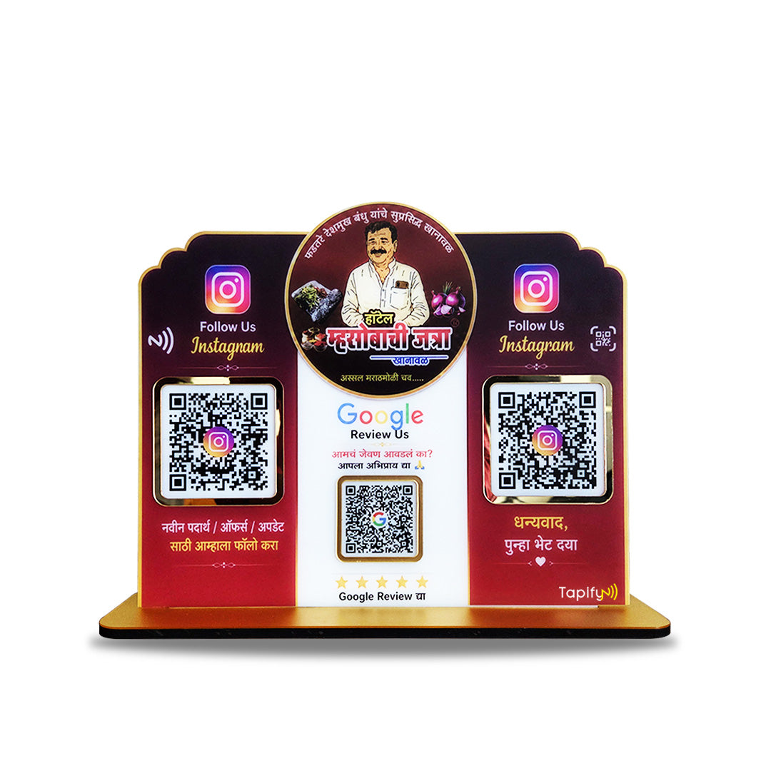 Logo Cutout Edition Shape - Smart NFC 3-in-1 Table Top Standee  For Hotel