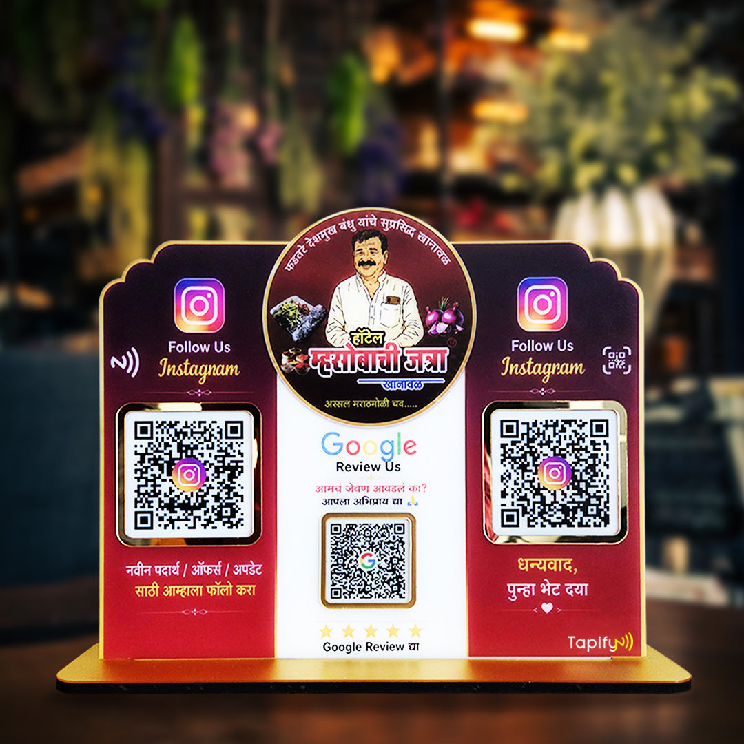 Logo Cutout Edition Shape - Smart NFC 3-in-1 Table Top Standee  For Hotel