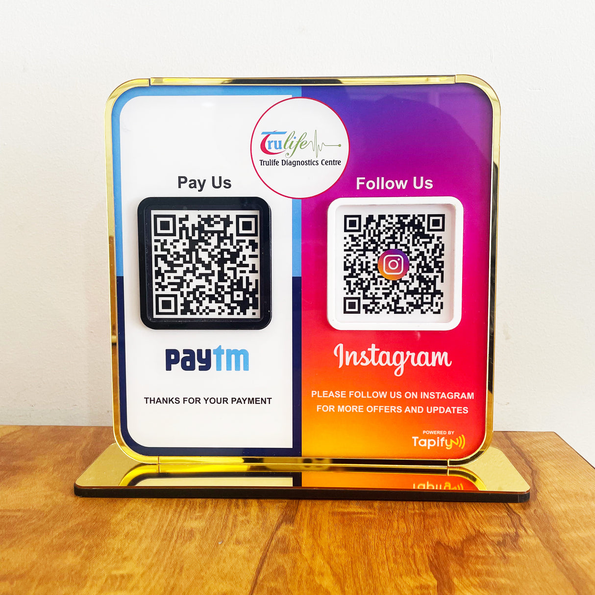 Smart NFC 2-in-1 Premium Standee – Instagram & Paytm theme