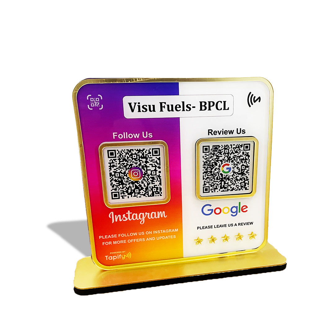 Smart NFC 2-in-1 Premium Standee – Google & Instagram Theme