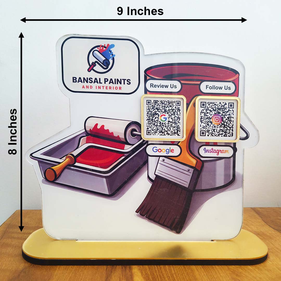 Paint Box & Brush Shaped - 2 in 1 Smart NFC QR Standee