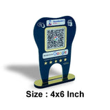 Tooth Shaped NFC Single QR Google Review Standee - For Dentists