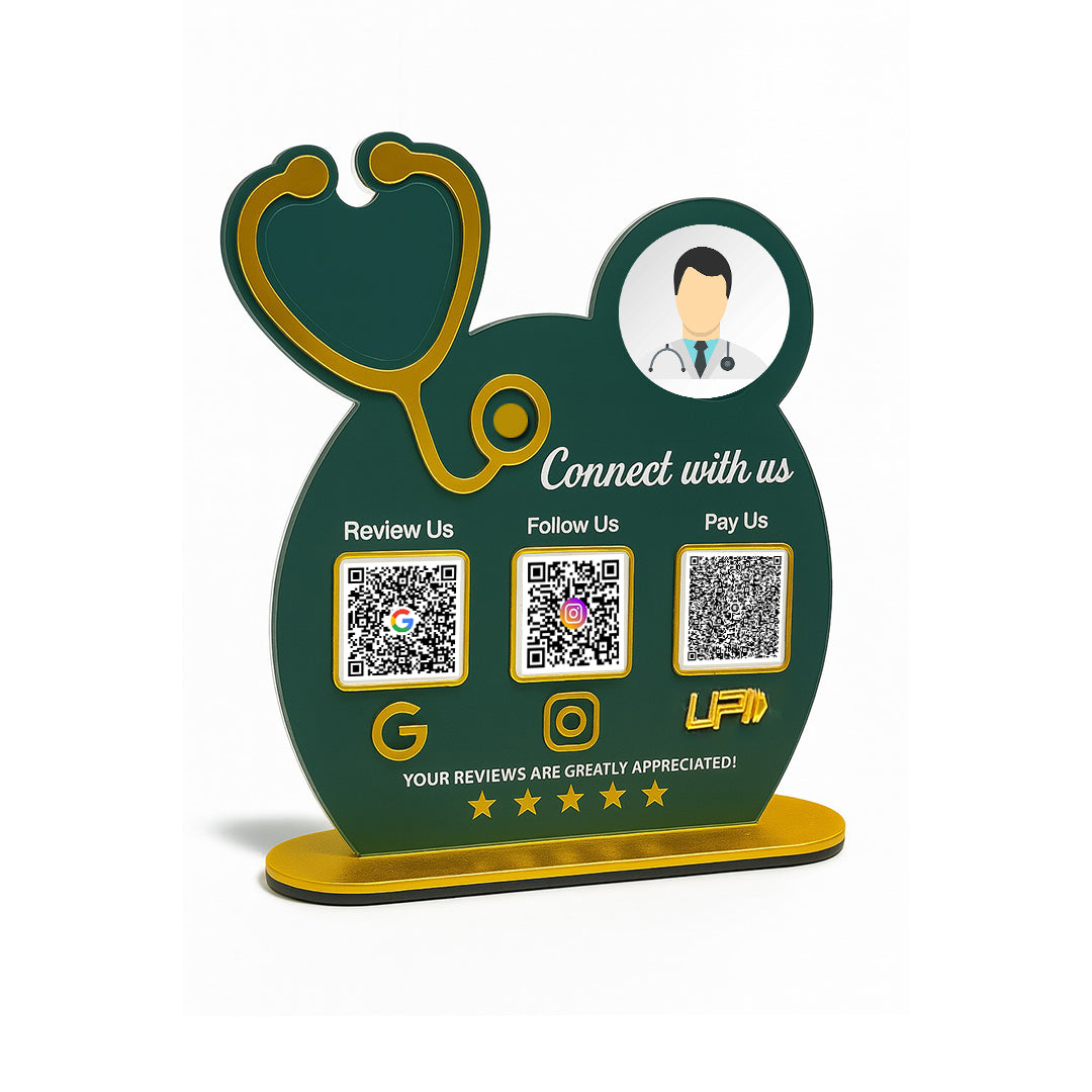 Smart NFC 3-in-1 Standee - Big Stethoscope Cutout | For Doctors