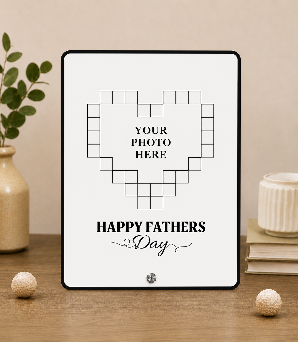 Custom Heart Collage Acrylic Photo Plaque for Dad