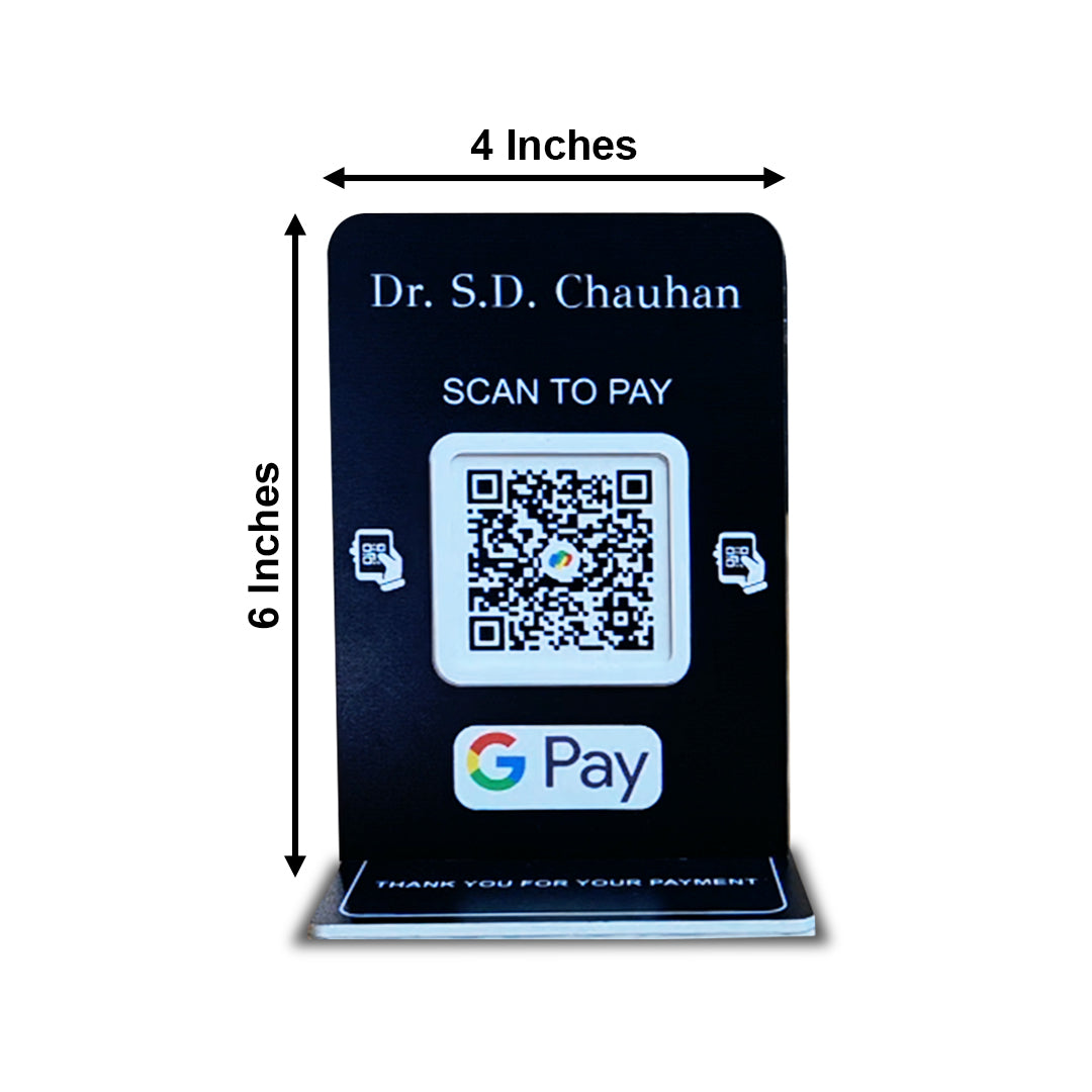 1 QR - Table Top - Payment QR Standee ( Without NFC ) - Dual Side