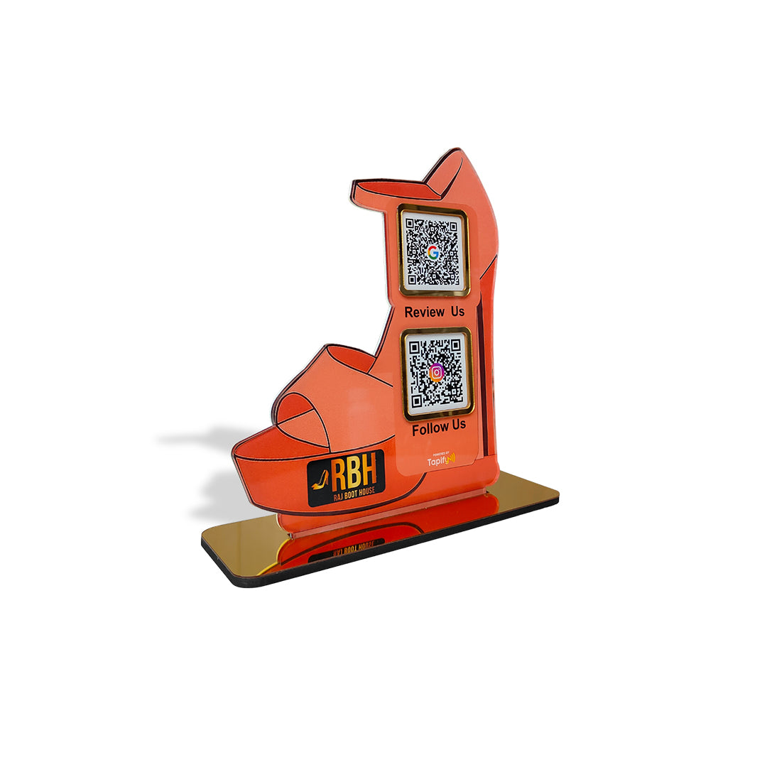 Heel Cutout Shape - Smart NFC 2-in-1 Table Top Standee
