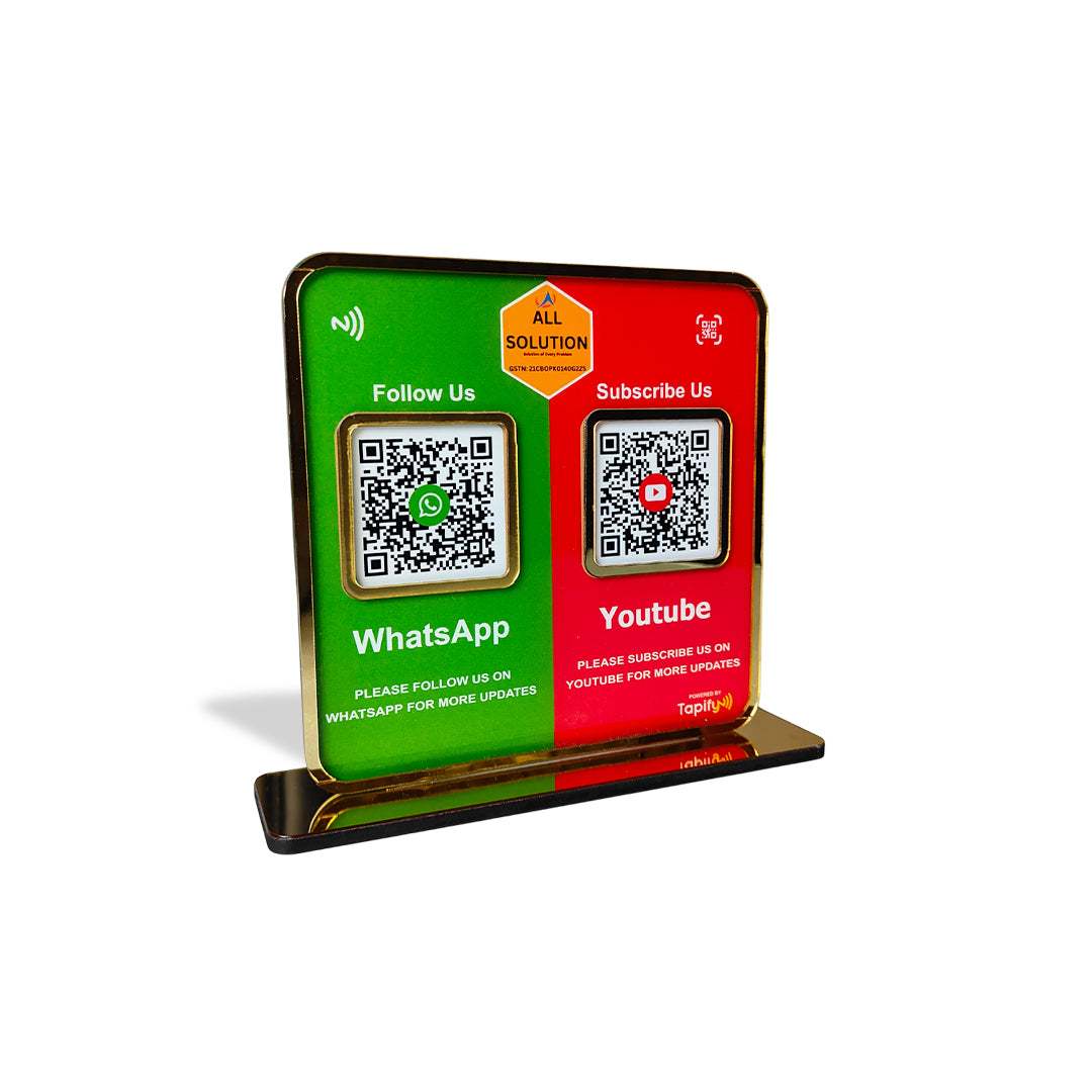 Smart NFC 2-in-1 Premium Standee – Whatsapp & YouTube Theme