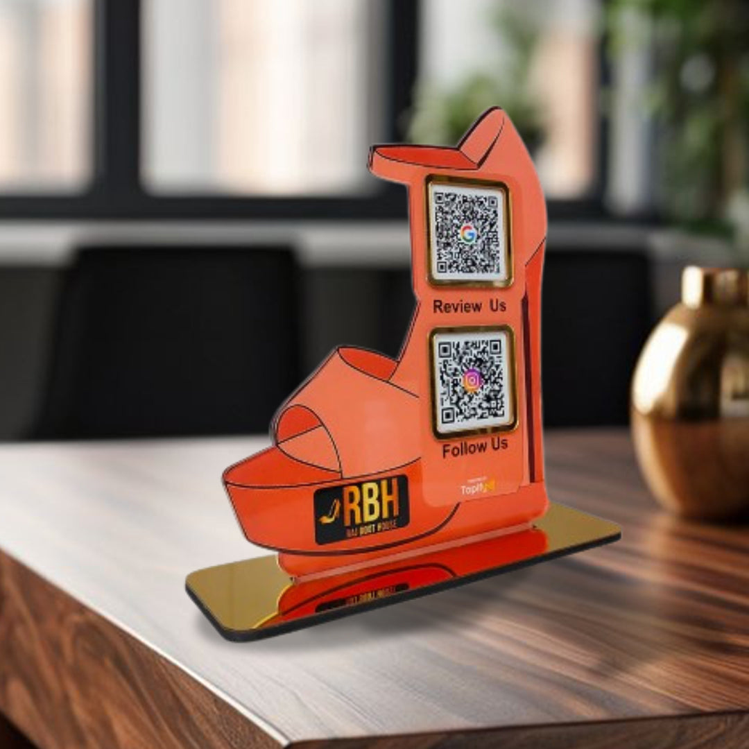 Heel Cutout Shape - Smart NFC 2-in-1 Table Top Standee
