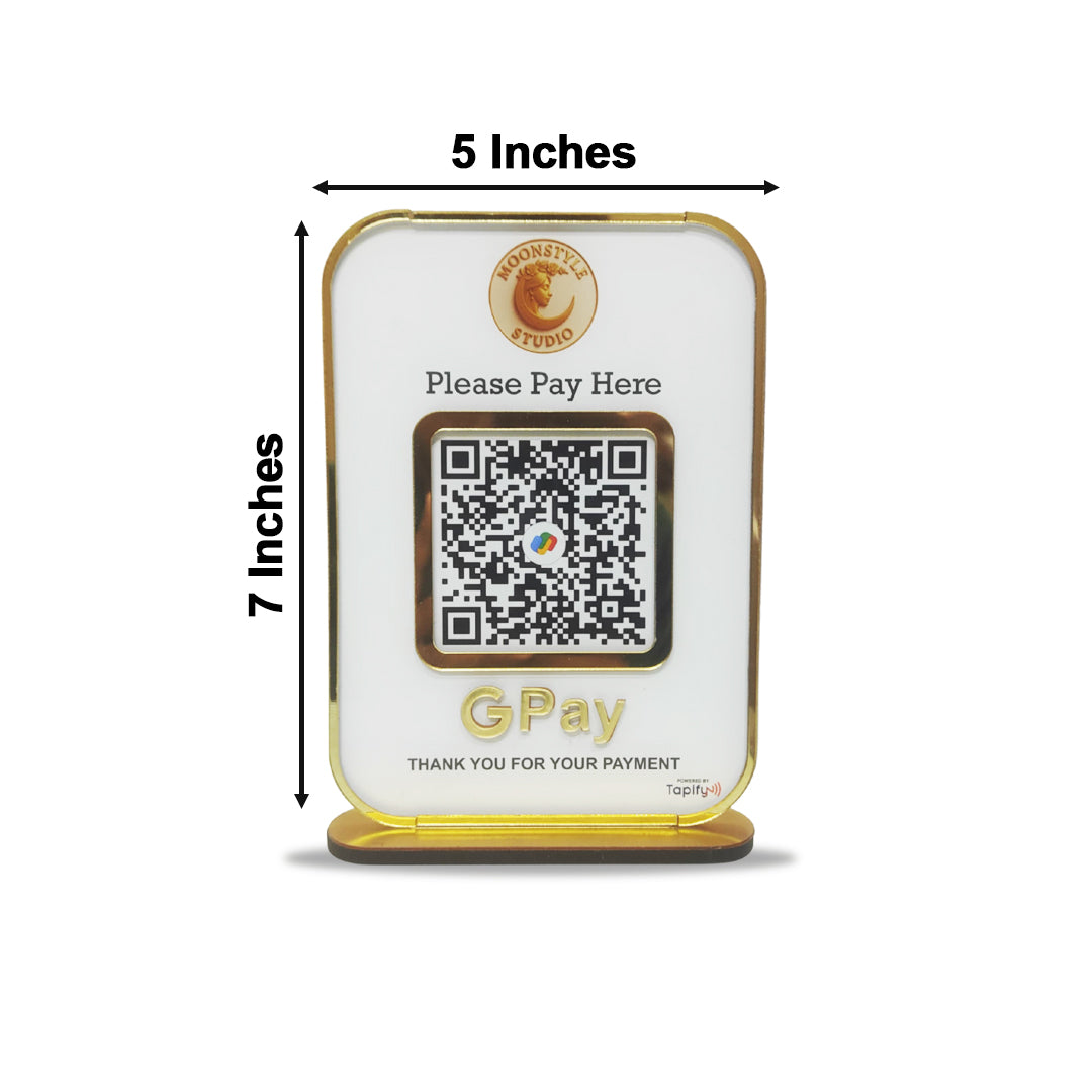 Premium  Big Size Smart NFC 1 QR Table Top Standee | White Colour
