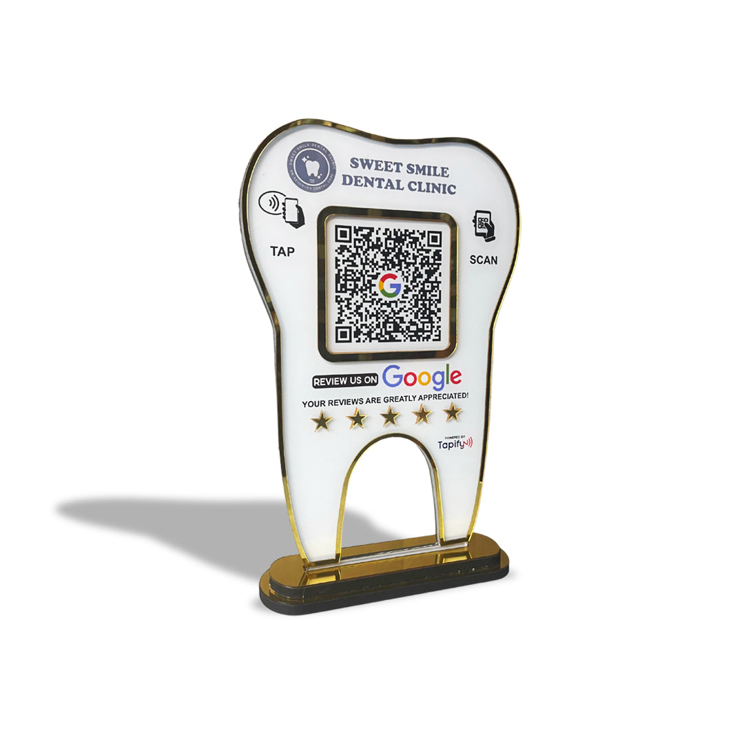 Tapify - Premium - Big Size - Dental Tooth Shaped NFC Single QR Standee ...
