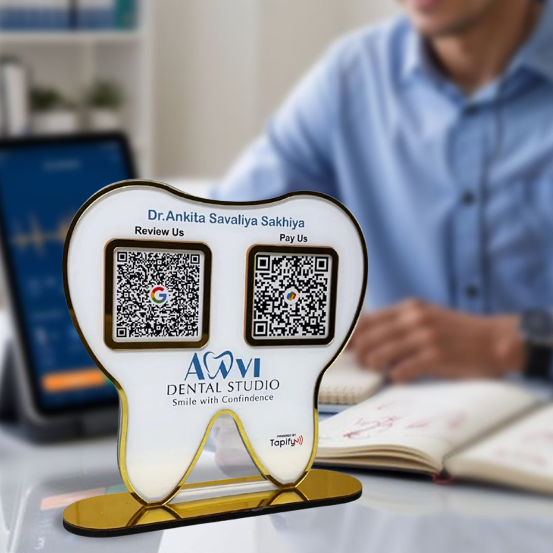Dental Tooth Shaped Smart NFC 2-in-1 Standee - For Dentists