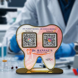 Dental Tooth Shaped Smart NFC 2-in-1 Standee - For Dentists - Marble Theme