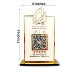 Peacock Cutout Shape -Premium Smart NFC 1 QR Table Top Standee