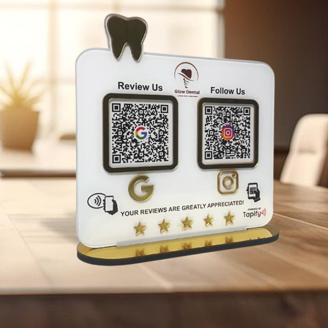 Smart NFC 2-in-1 Standee - Teeth Cutout | For Dentists