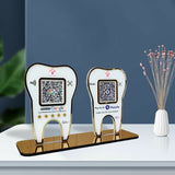Tooth Shape - Smart NFC 2QR Table Top Standee - For Dental Clinic