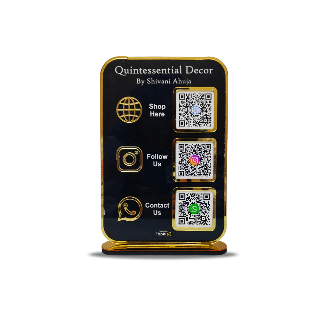 Premium Smart NFC 3-in-1 Table Top Standee | Portrait Style