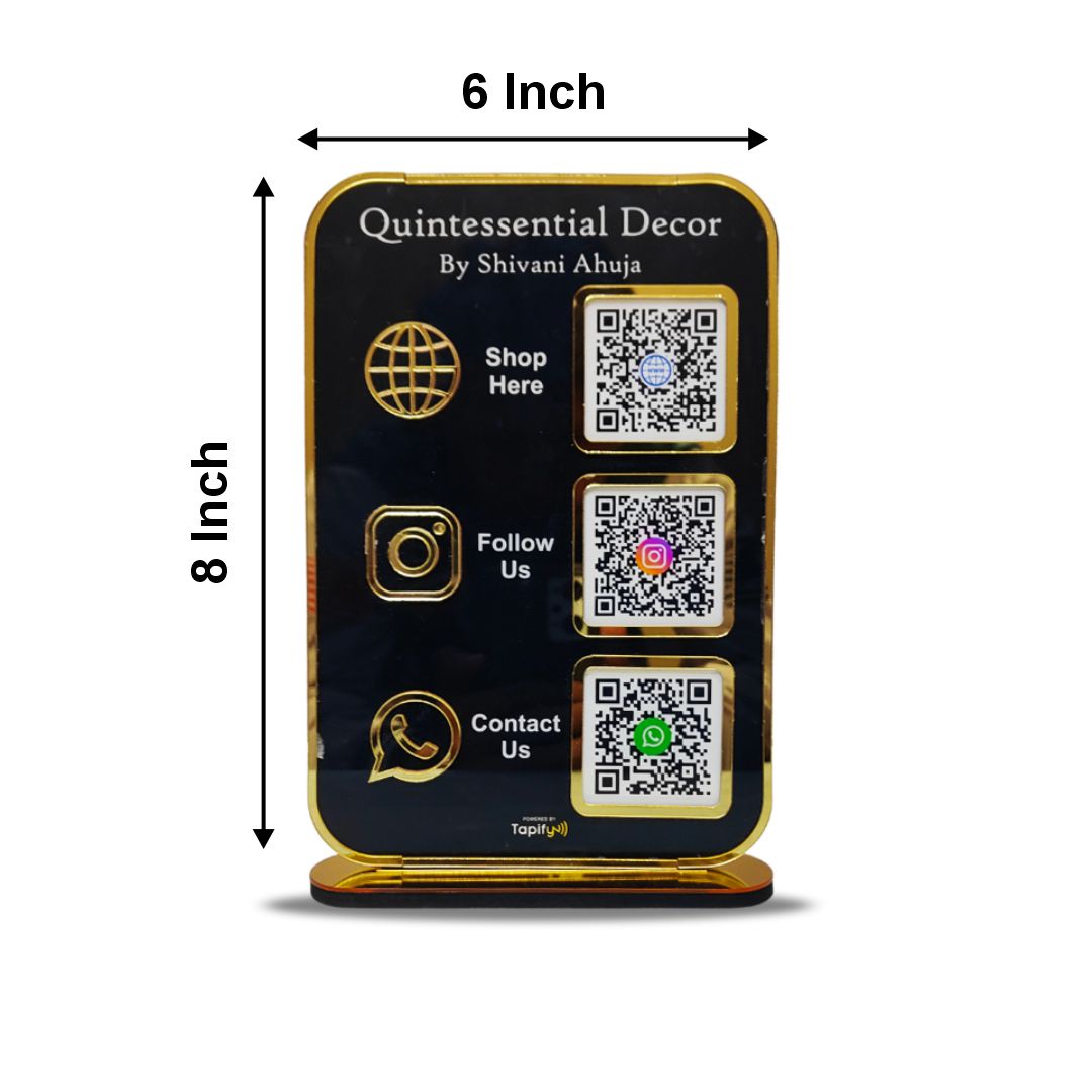 Premium Smart NFC 3-in-1 Table Top Standee | Portrait Style