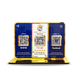Premium Smart NFC 3QR Table Top Standee | Social Media Theme Edition - For- WS, GR, FB