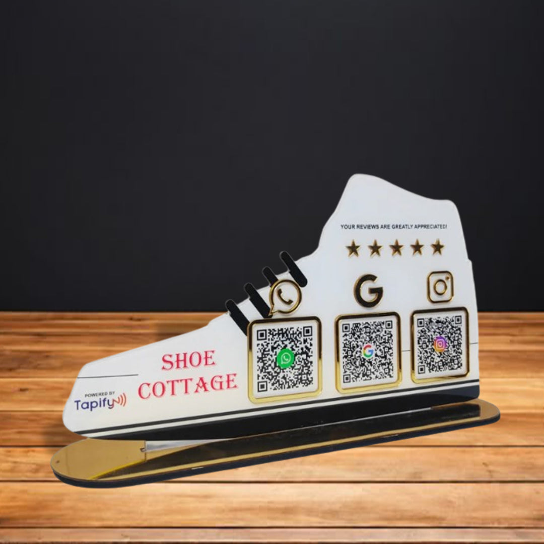 Shoe Shaped Smart NFC 3-in-1 Tabletop Standee