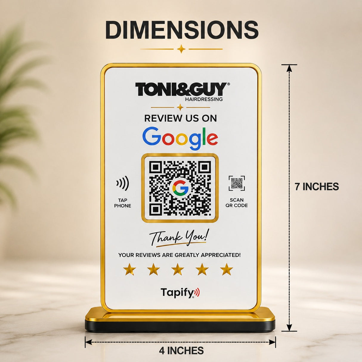Premium Smart NFC 1 QR Table Top Standee - Text Edition