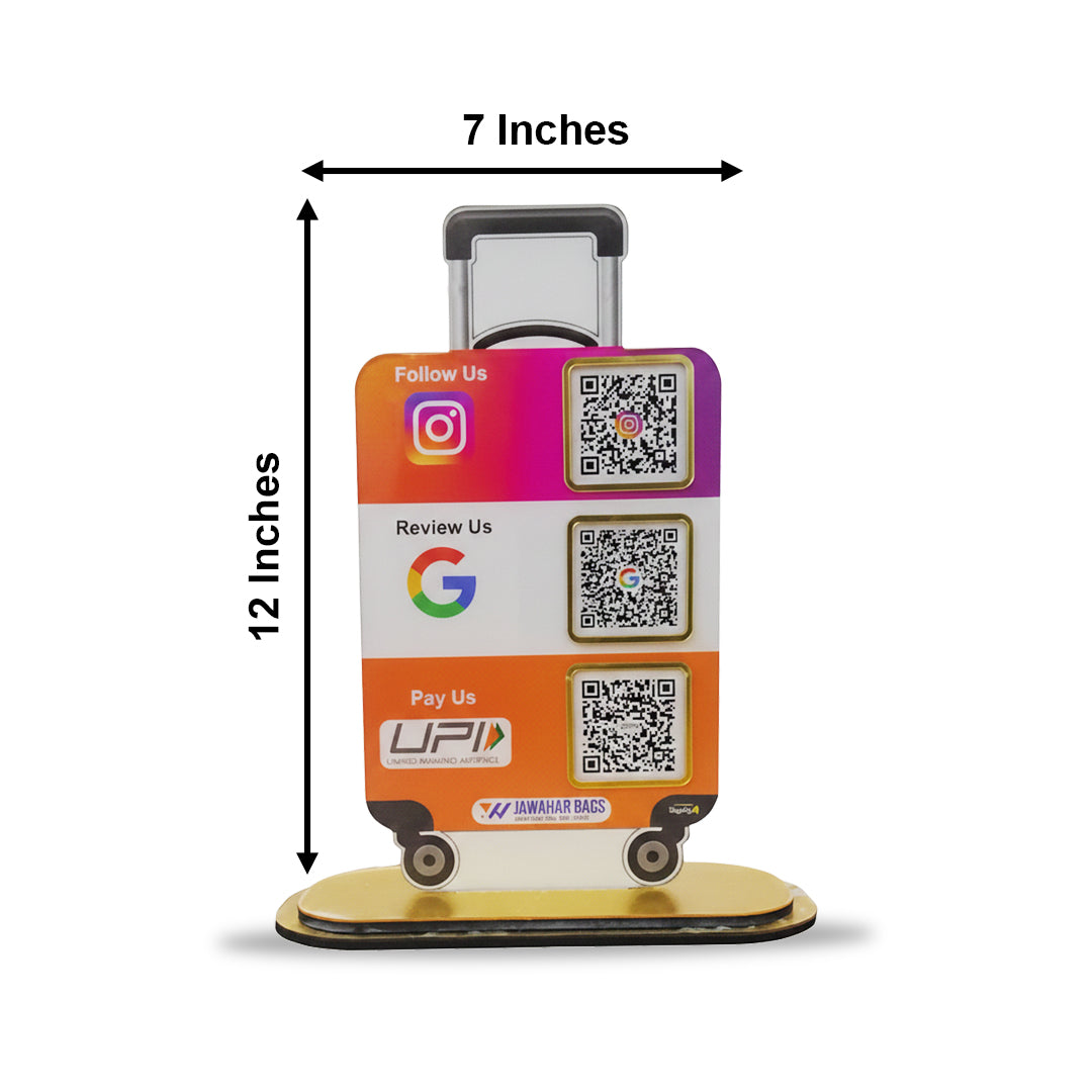 Suitcase Trolly Shaped 3 in 1 Table Top Standee - For Suitcase Businesses & Travel Agenicies