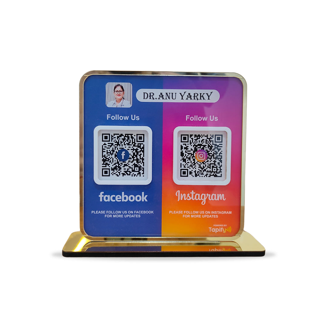 Smart NFC 2-in-1 Premium Standee – Facebook & Instagram Theme