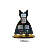 Ladies Cut Sleeves Gown shaped  NFC 3-in-1 Tabletop Standee – For Boutiques & Garment Shops