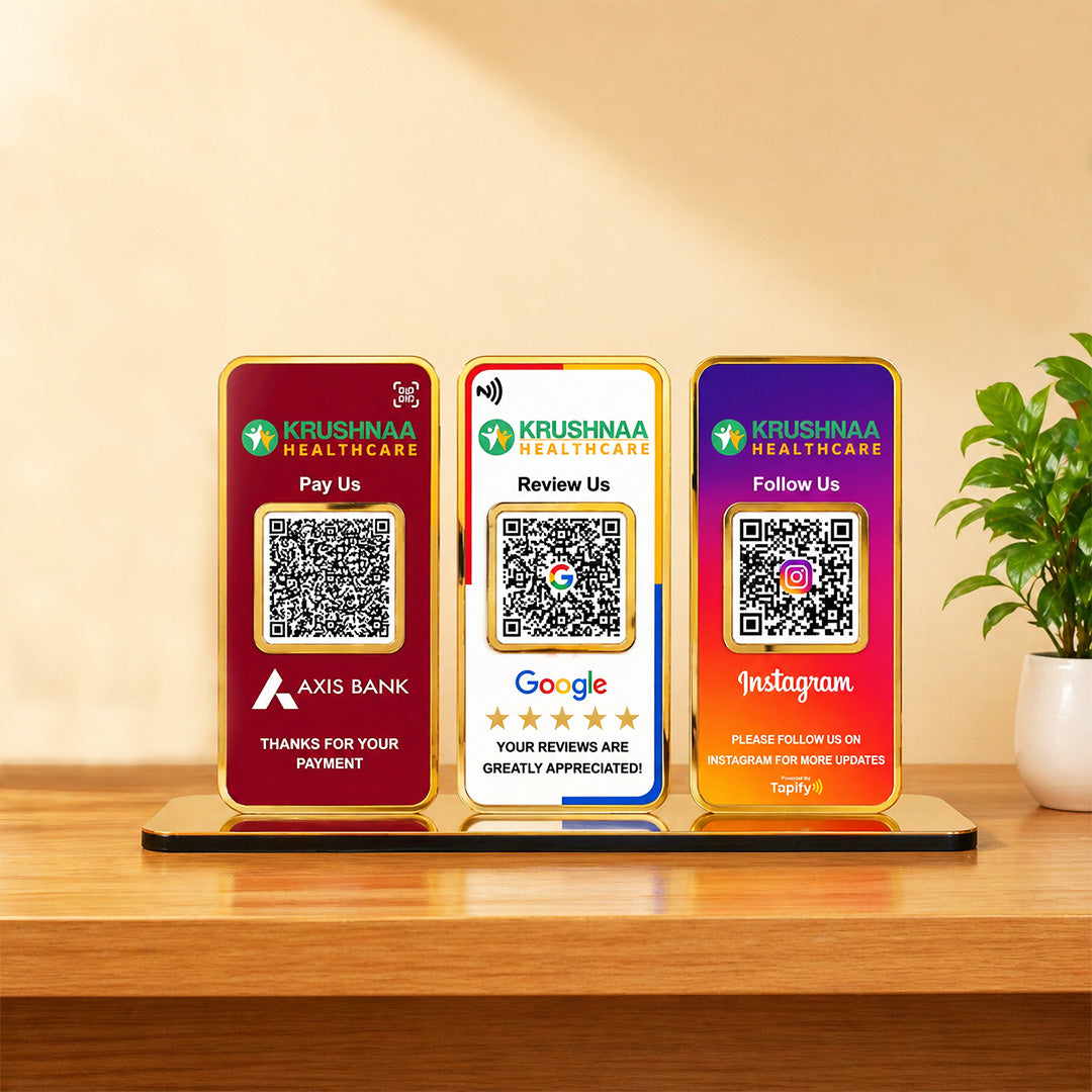 New Premium |Social Media Theme Edition | 3 in 1 Smart NFC Standee  For- Bank, GR, IG