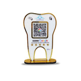 Premium - Dental Tooth Shaped NFC Single QR Standee - Google Review | Instagram | UPI