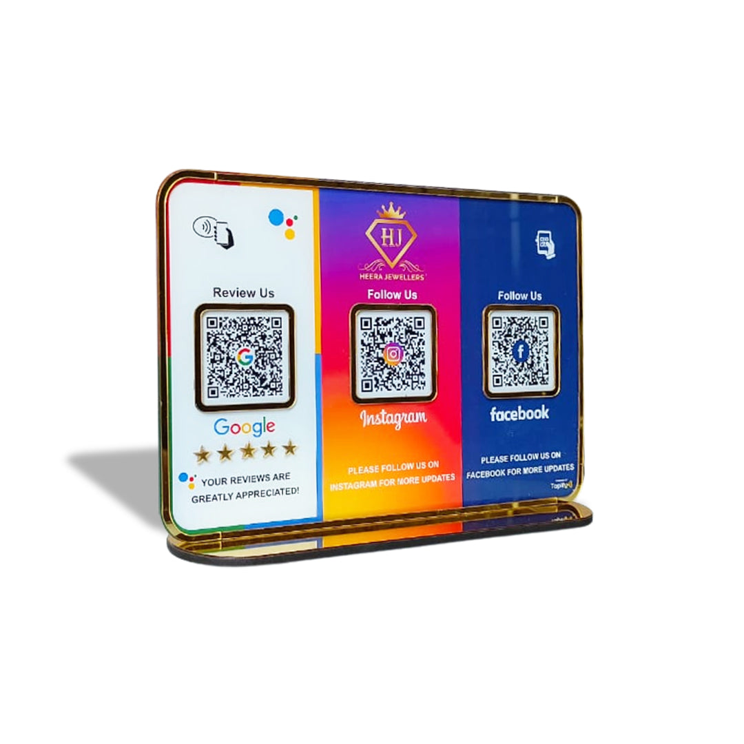 Premium Smart NFC Table Top Standee | Social Media Theme Edition