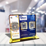 Premium Smart NFC 3-in-1 Table Top Standee - Google, Facebook, LinkedIn - Theme