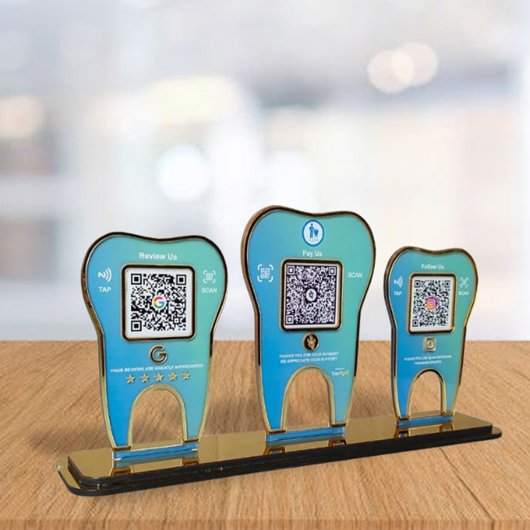 Tapify - Tooth Shaped Gradient Colour - Smart NFC 3-in-1 Tabletop ...