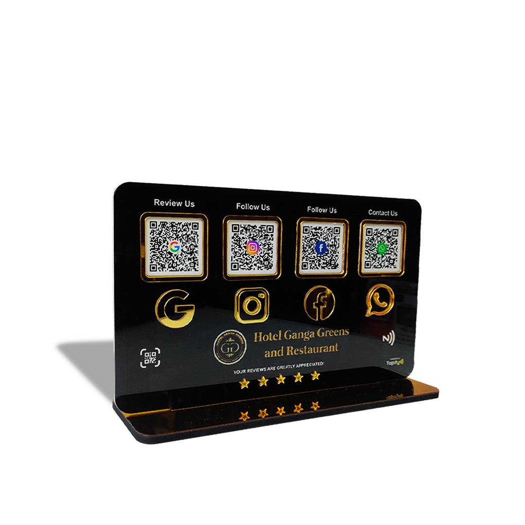 Smart NFC 4-in-1 Table Top Standee - Landscape Edition | Black Colour