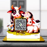 Cows and Calf Shaped Cutout -  Smart NFC 1 QR Table Top Standee - For Milk Dairy