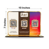 Premium Smart NFC 3QR Table Top Standee | Social Media Theme Edition - Google,Instagram,Website