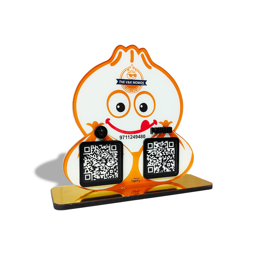 Momos Shaped Smart NFC 2-in-1 Standee - For Restaurants & Cafe