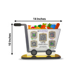 Big Size - Trolley Shaped - Smart NFC 5-in-1 Table Top Standee | For Supermarket