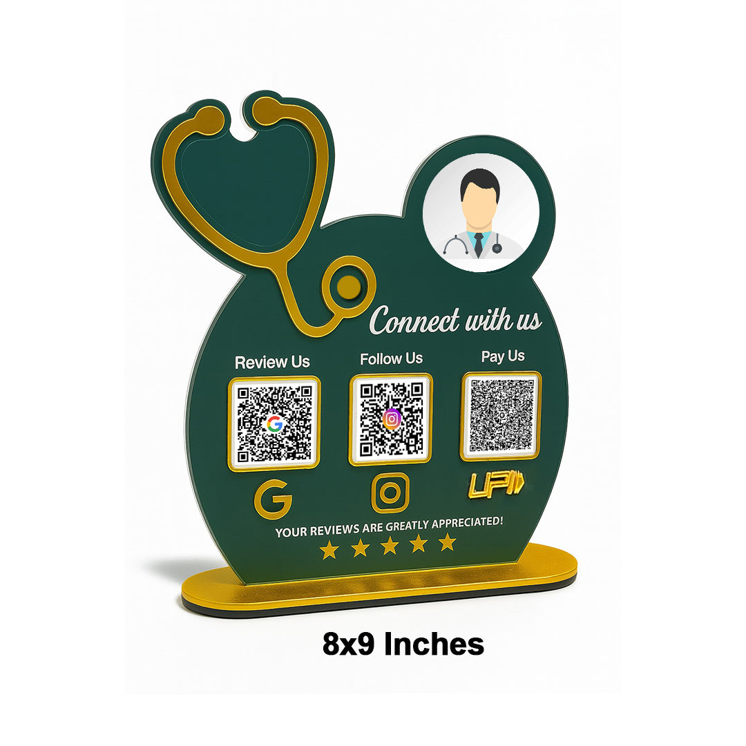 Smart NFC 3-in-1 Standee - Big Stethoscope Cutout | For Doctors