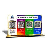 Premium Smart NFC 4QR Table Top Standee | Social Media Theme Edition | Google, Insta, WA, LEAD ALL SPORTS (Big Size)
