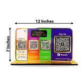 Premium Smart NFC 4QR Table Top Standee  Google, Instagram , Whatsapp with Big PhonePe
