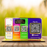 Premium Smart NFC 4QR Table Top Standee  Google, Instagram , Whatsapp with Big PhonePe