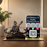 Saraswati Harmony Cutout Shaped - Smart NFC 4 QR Table Top Standee With (Big Google Review)